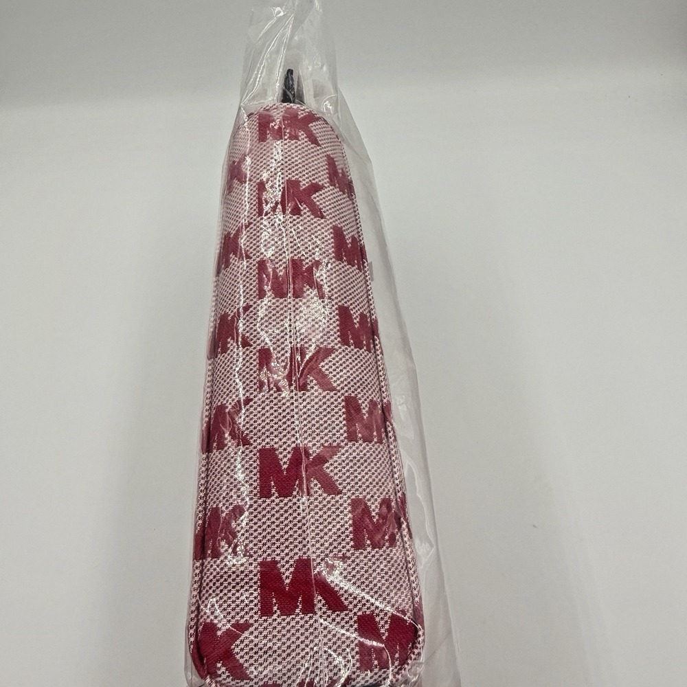 Michael Kors Vincent Extra Small Logo Jacquard Tote Bag Card Case Raspberry NWT - Picture 9 of 14